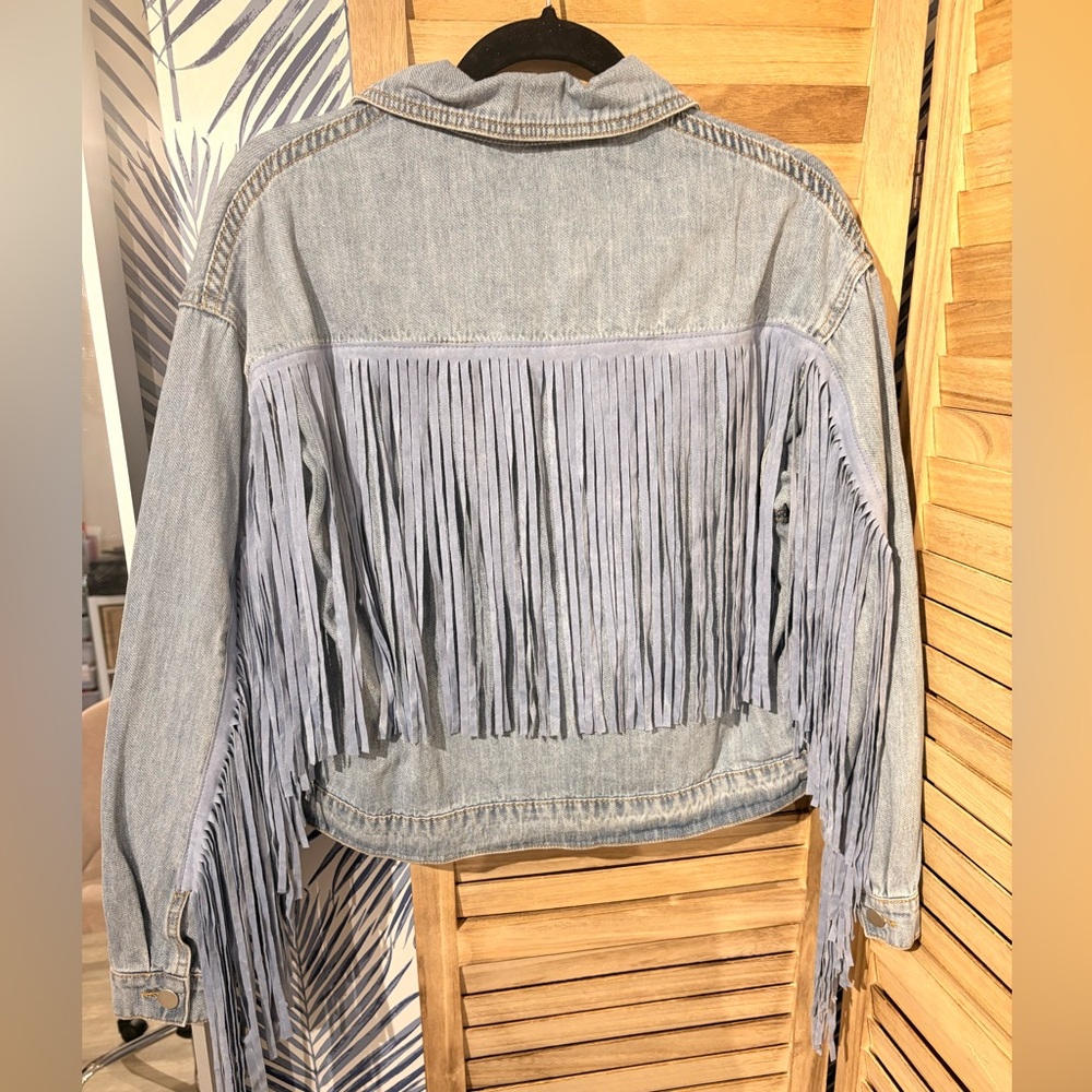 12th Tribe Fringe Denim Jacket